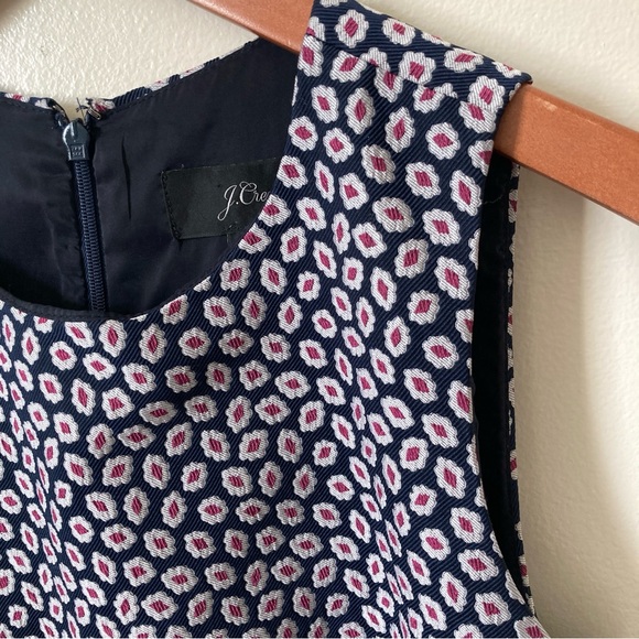 A-Line J. Crew Dress Size 2 Navy Silver Red - Picture 5 of 11